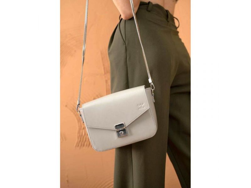 Женская кожаная сумочка Yoko серая, фото 1