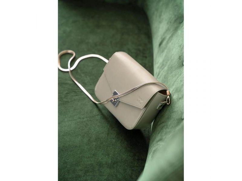 Женская кожаная сумочка Yoko серая, фото 2