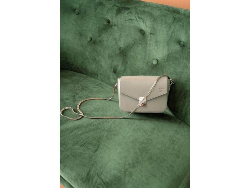 Женская кожаная сумочка Yoko серая, фото 3