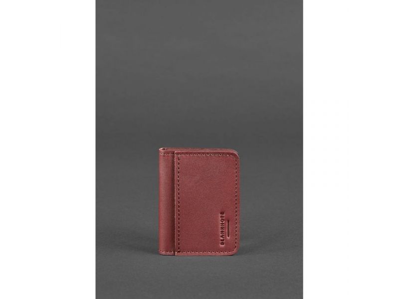 Кожаная обложка для ID-паспорта и водительских прав 4.1 бордовая с гербом, фото 1