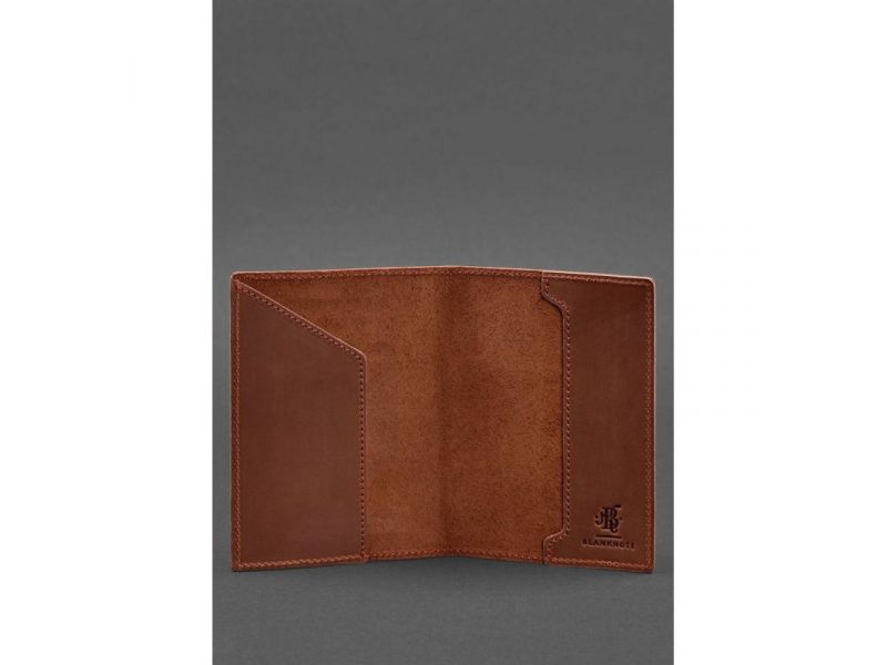 Кожаная обложка для военного билета 7.0 светло-коричневая Crazy Horse, фото 4