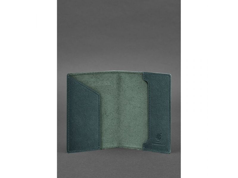 Кожаная обложка для военного билета 7.0 зеленая, фото 3