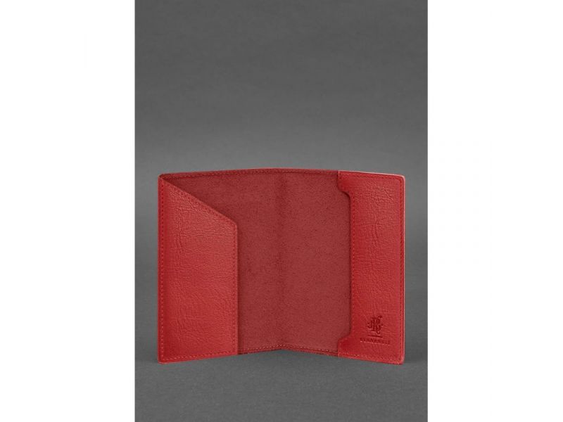 Кожаная обложка для военного билета 7.0 красная, фото 2