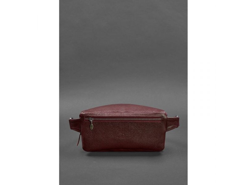 Кожаная женская сумка на пояс Spirit бордовая, фото 4