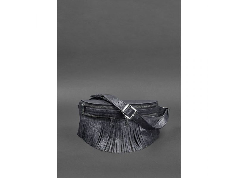 Кожаная женская сумка на пояс Spirit темно-синяя, фото 2