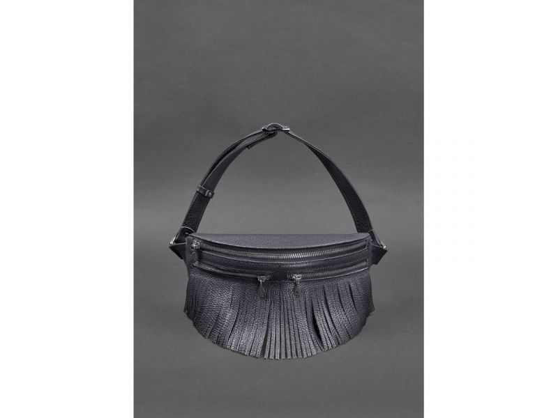 Кожаная женская сумка на пояс Spirit темно-синяя, фото 3