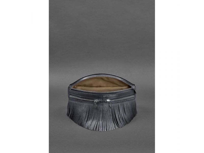 Кожаная женская сумка на пояс Spirit темно-синяя, фото 5