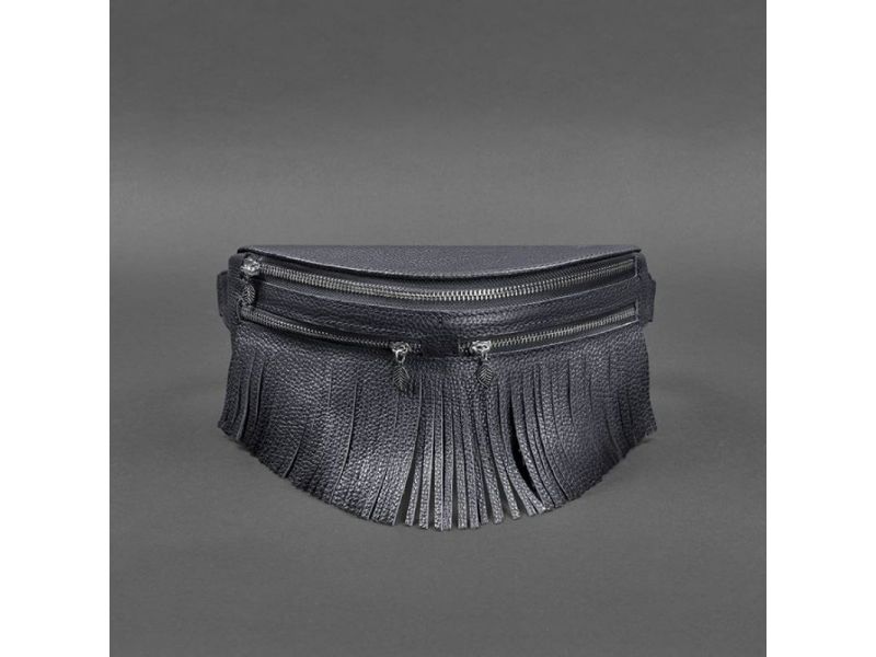 Кожаная женская сумка на пояс Spirit темно-синяя, фото 6