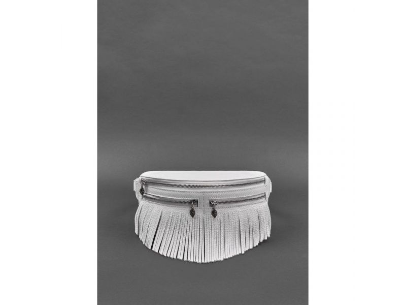 Кожаная женская сумка на пояс Spirit белая, фото 1