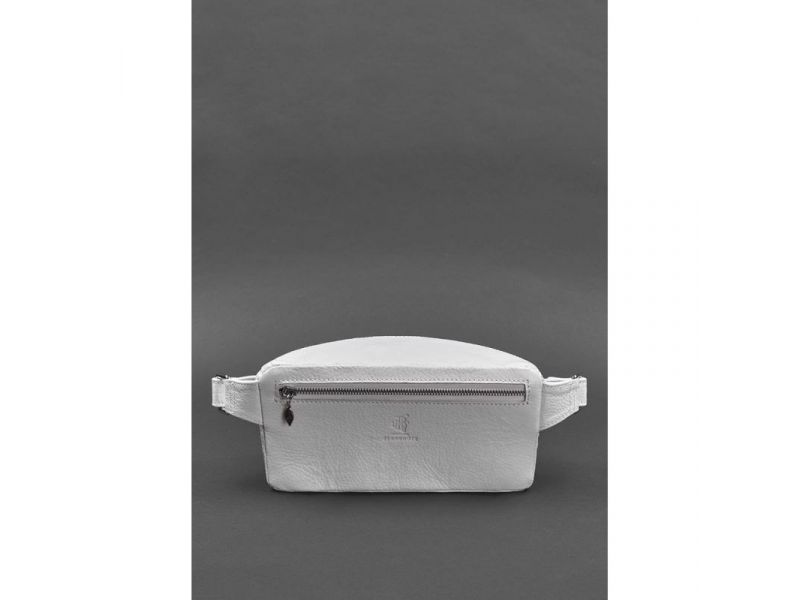 Кожаная женская сумка на пояс Spirit белая, фото 4