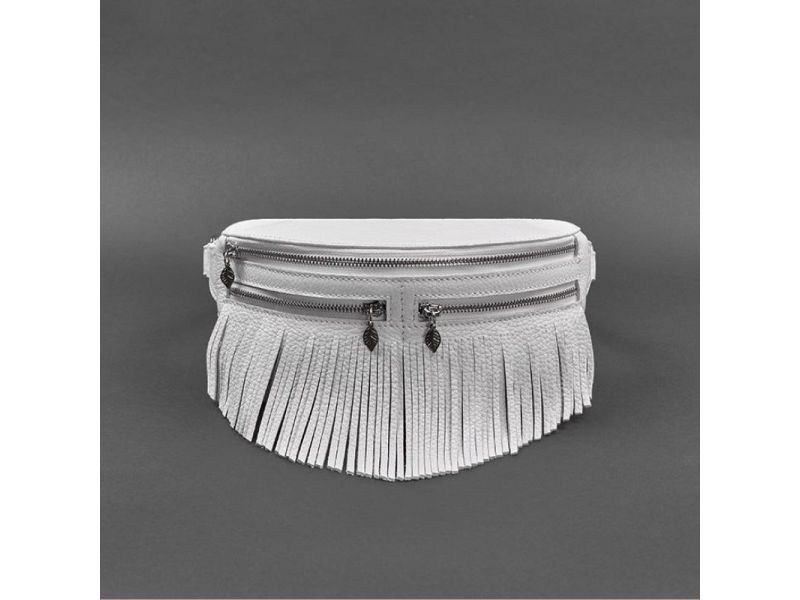 Кожаная женская сумка на пояс Spirit белая, фото 6