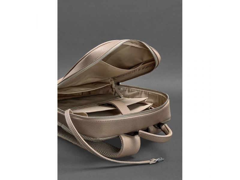 Светло-бежевый кожаный женский рюкзак Foster 1.0, фото 4