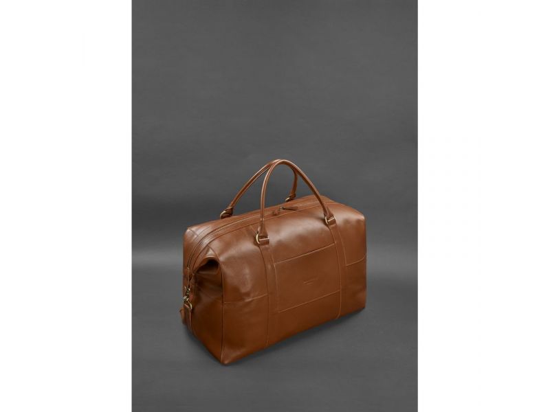 Кожаная дорожная сумка светло-коричневая Краст, фото 5