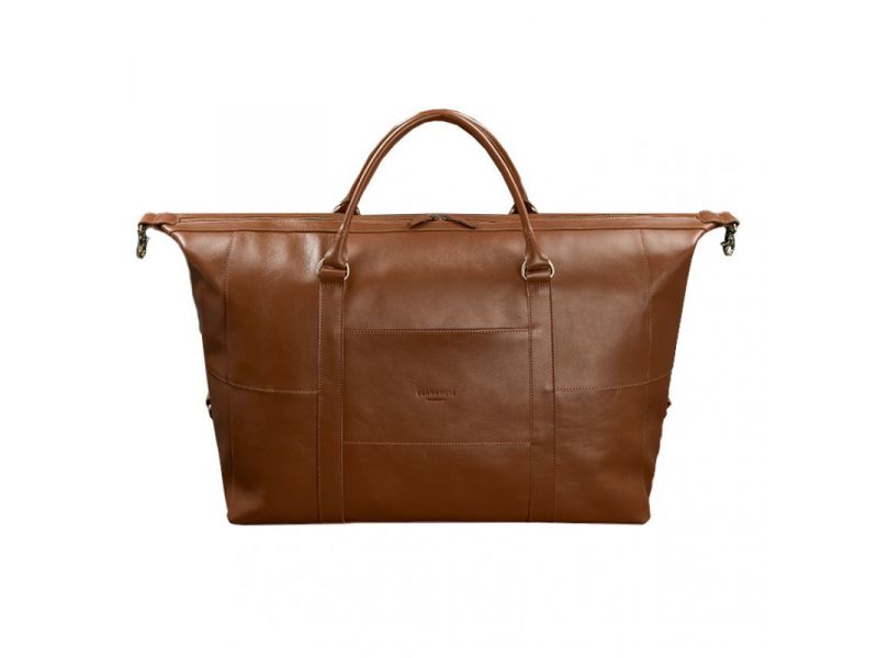 Кожаная дорожная сумка светло-коричневая Краст, фото 8