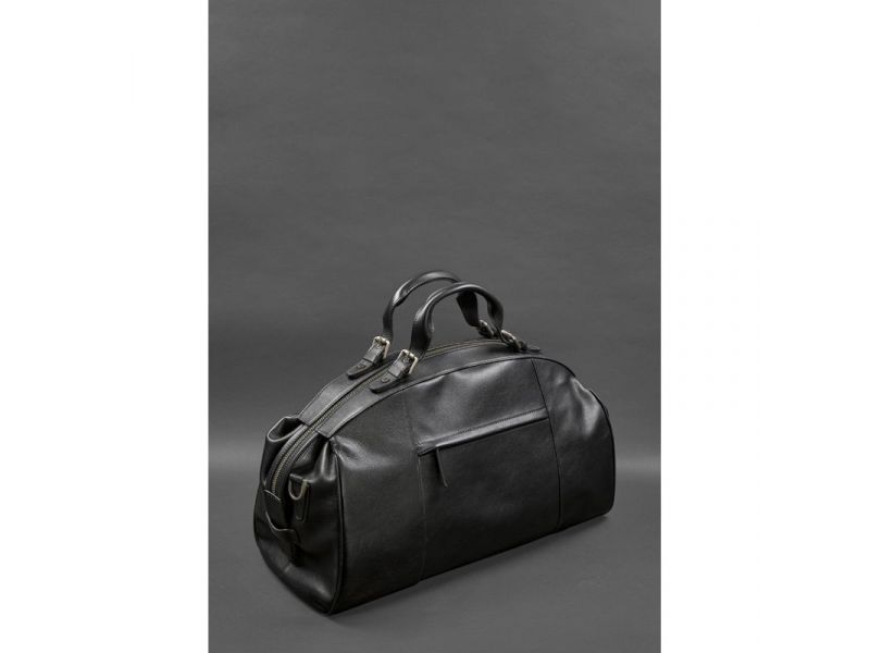 Кожаная дорожная сумка Люкс Черная, фото 2