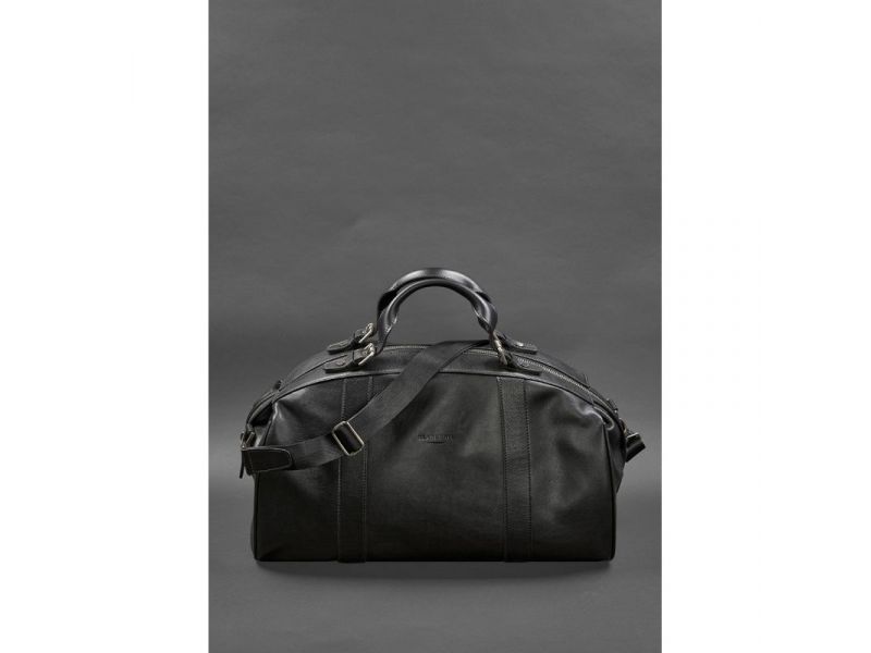 Кожаная дорожная сумка Люкс Черная, фото 4