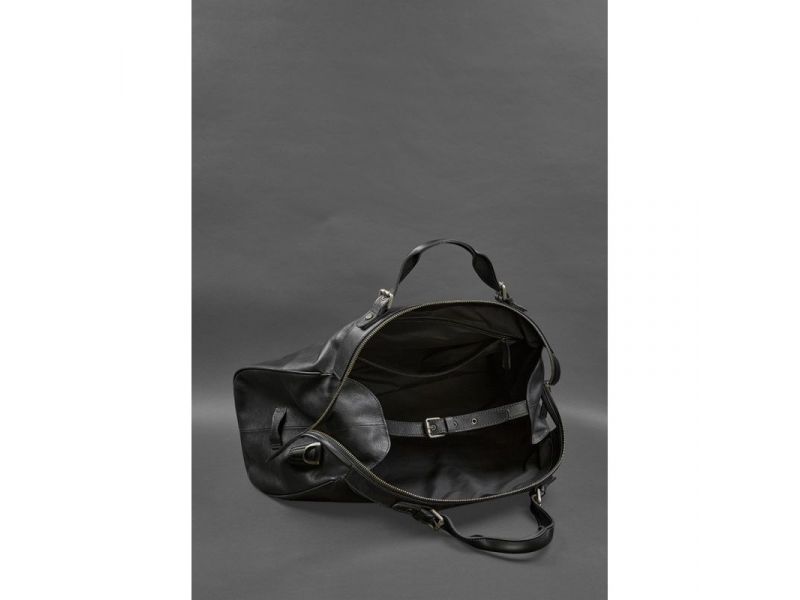 Кожаная дорожная сумка Люкс Черная, фото 6