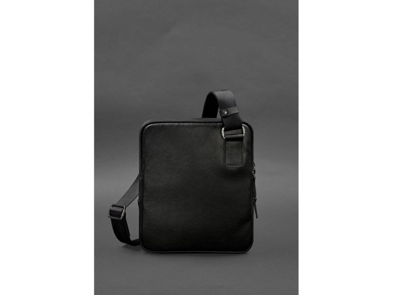 Мужская кожаная сумка-мессенджер 3 молнии, фото 3