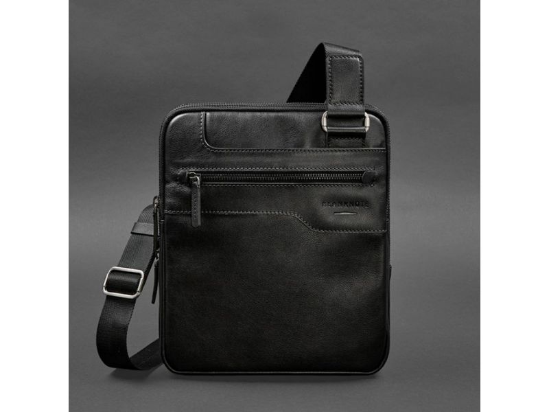 Мужская кожаная сумка-мессенджер 3 молнии, фото 5