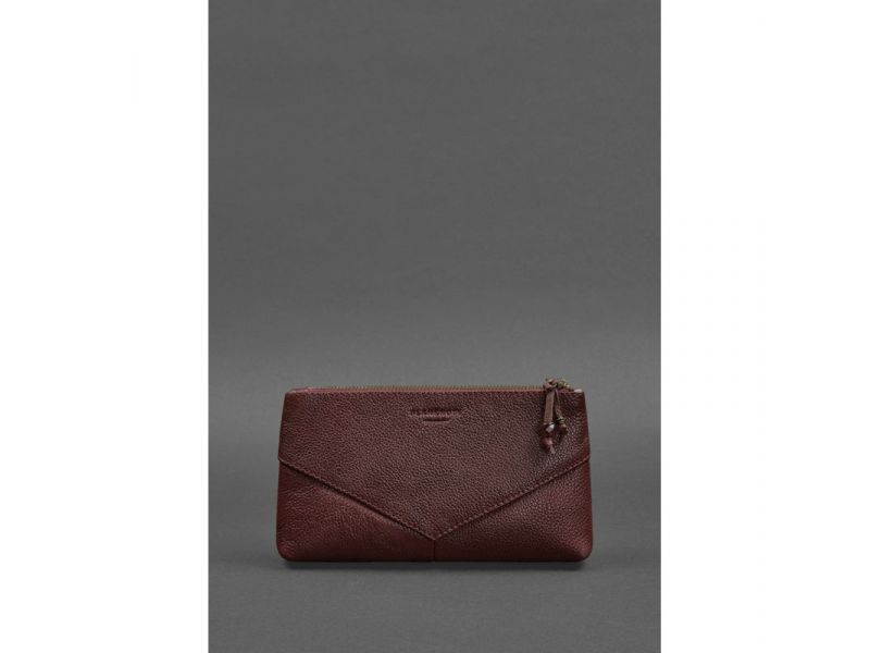 Женская кожаная косметичка 1.0 бордовая, фото 1