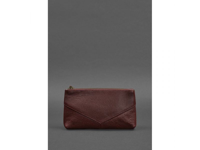 Женская кожаная косметичка 1.0 бордовая, фото 4