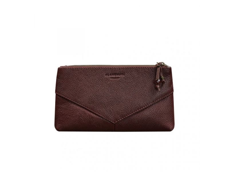 Женская кожаная косметичка 1.0 бордовая, фото 6