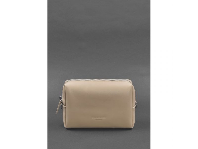 Кожаная косметичка-несессер 3.0 Светло-бежевая, фото 1