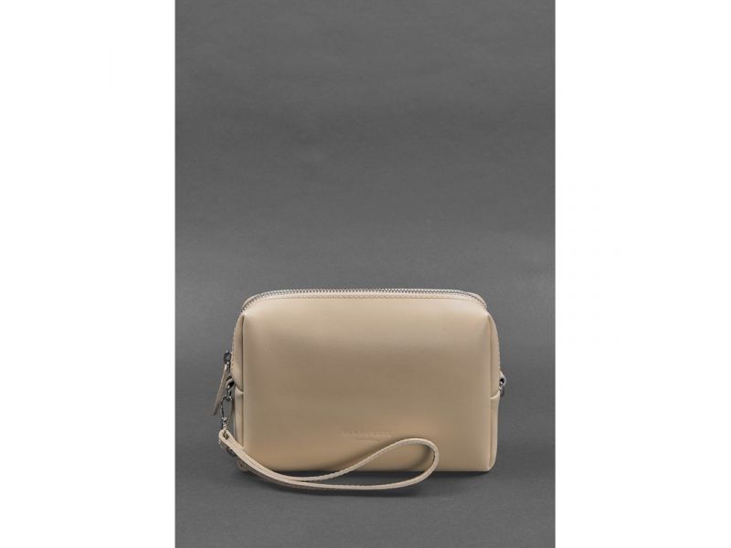 Кожаная косметичка-несессер 3.0 Светло-бежевая, фото 2