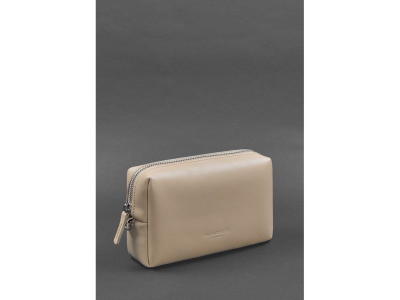 Кожаная косметичка-несессер 3.0 Светло-бежевая, фото 3
