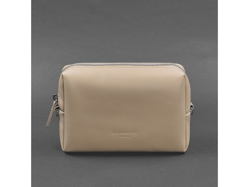 Кожаная косметичка-несессер 3.0 Светло-бежевая, фото 5