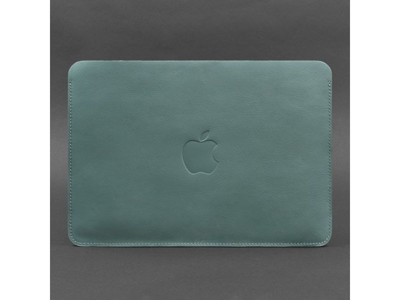 Чехол из натуральной кожи для MacBook 13 дюйм Бирюзовый, фото 3