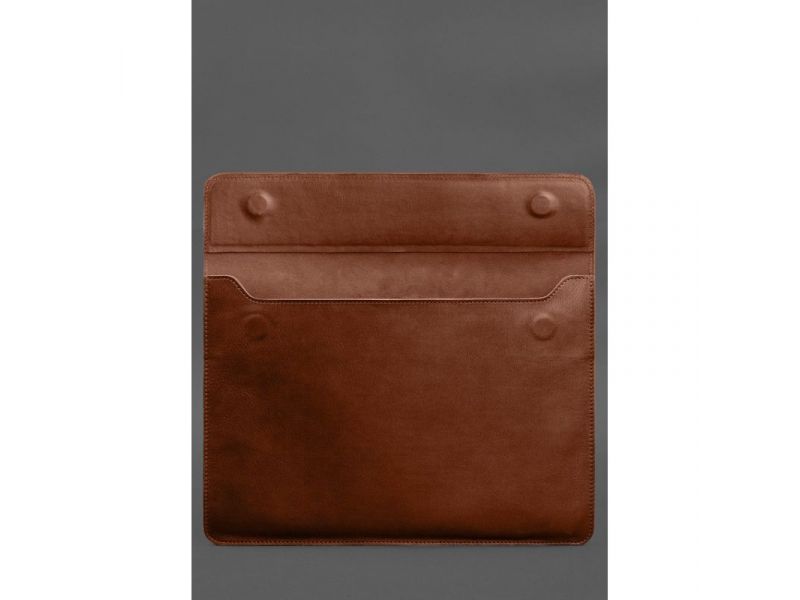 Кожаный чехол-конверт на магнитах для MacBook 15 дюйм Светло-коричневый, фото 3