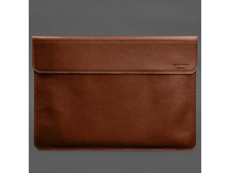 Кожаный чехол-конверт на магнитах для MacBook 15 дюйм Светло-коричневый, фото 4