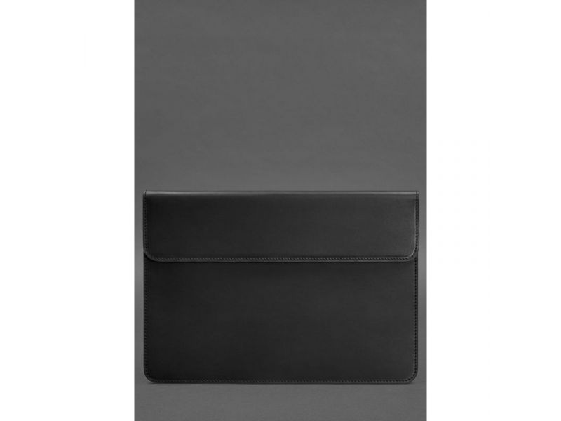 Кожаный чехол-конверт на магнитах для MacBook 15 дюйм Черный Crazy Horse, фото 1