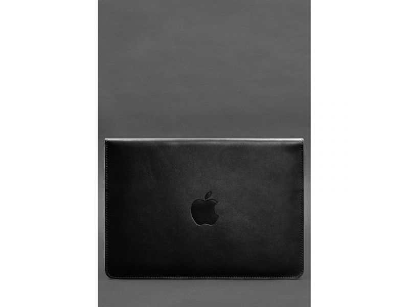 Кожаный чехол-конверт на магнитах для MacBook 15 дюйм Черный, фото 2