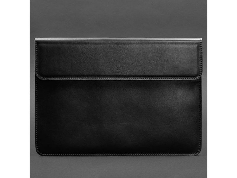 Кожаный чехол-конверт на магнитах для MacBook 15-16 дюйм Черный, фото 4