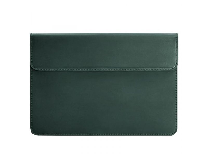 Кожаный чехол-конверт на магнитах для MacBook 15 дюйм Зеленый Crazy Horse, фото 5