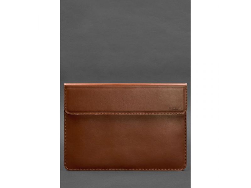 Кожаный чехол-конверт на магнитах для MacBook 15-16 дюйм Светло-коричневый, фото 1