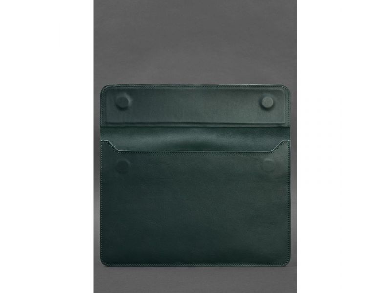 Кожаный чехол-конверт на магнитах для MacBook 15-16 дюйм Зеленый, фото 3