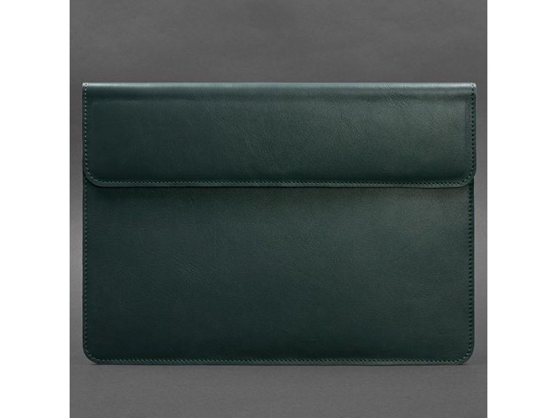 Кожаный чехол-конверт на магнитах для MacBook 15-16 дюйм Зеленый, фото 4