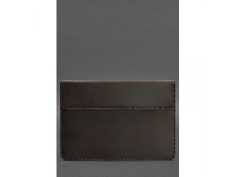 Кожаный чехол-конверт на магнитах для MacBook 15 дюйм Темно-коричневый, фото 1