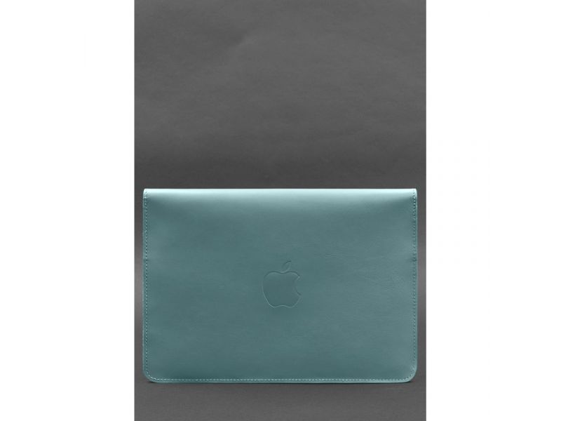 Кожаный чехол-конверт на магнитах для MacBook 15-16 дюйм Бирюзовый, фото 2