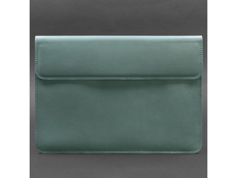 Кожаный чехол-конверт на магнитах для MacBook 15 дюйм Бирюзовый, фото 4