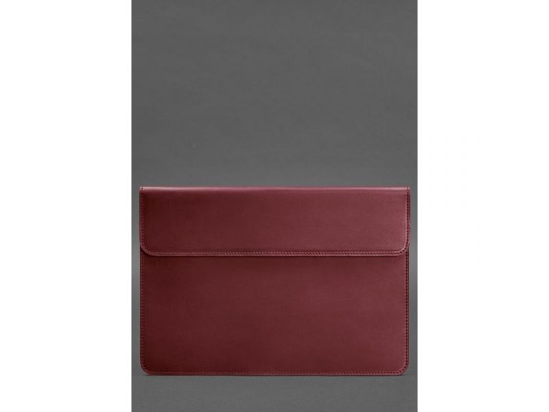 Кожаный чехол-конверт на магнитах для MacBook 15 дюйм Бордовый Crazy Horse, фото 1