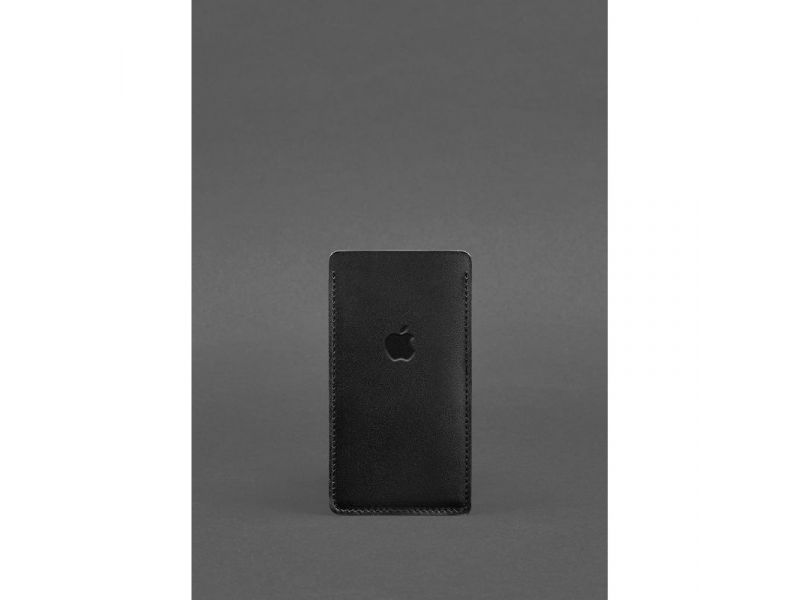 Кожаный чехол для iPhone 12 Черный Краст, фото 1