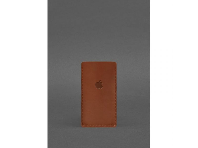 Кожаный чехол для iPhone 12 Светло-коричневый Crazy Horse, фото 1