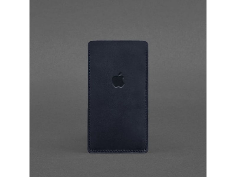 Кожаный чехол для iPhone 13 Синий Crazy Horse, фото 3