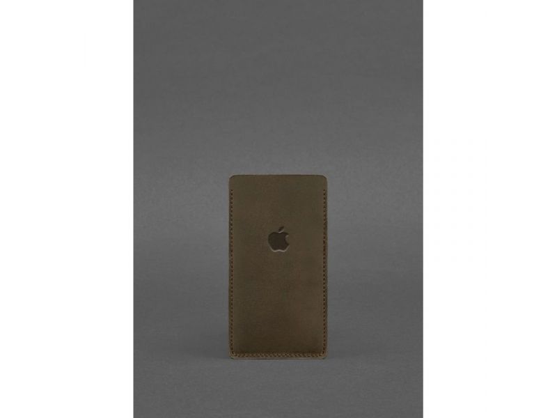 Кожаный чехол для iPhone 13 Темно-коричневый Crazy Horse, фото 1