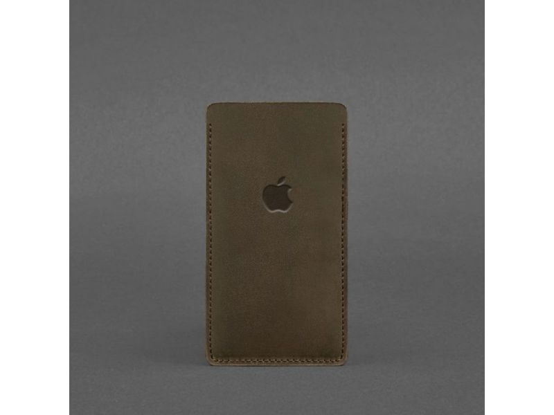Кожаный чехол для iPhone 13 Темно-коричневый Crazy Horse, фото 3