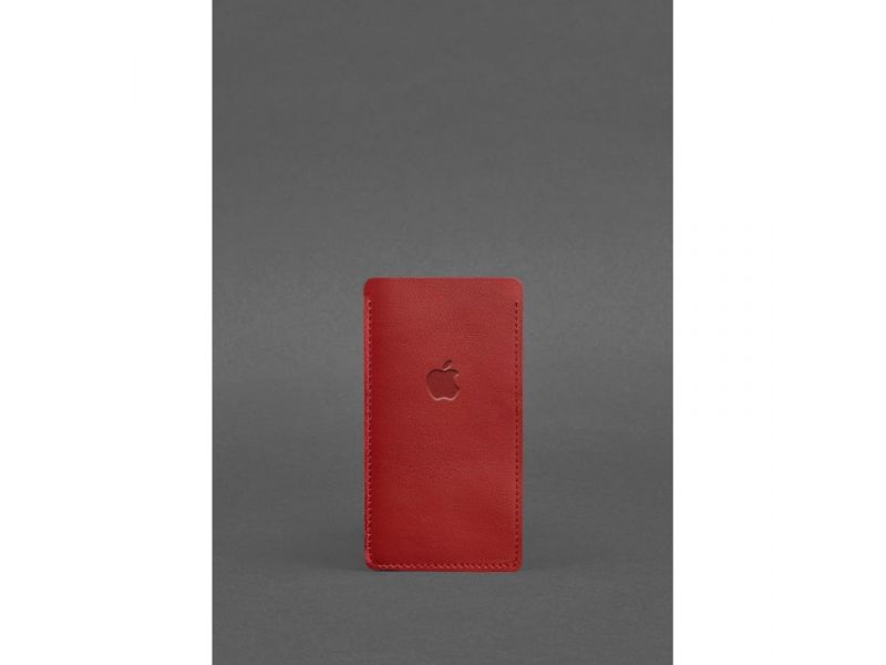 Кожаный чехол для iPhone 12 Красный, фото 1
